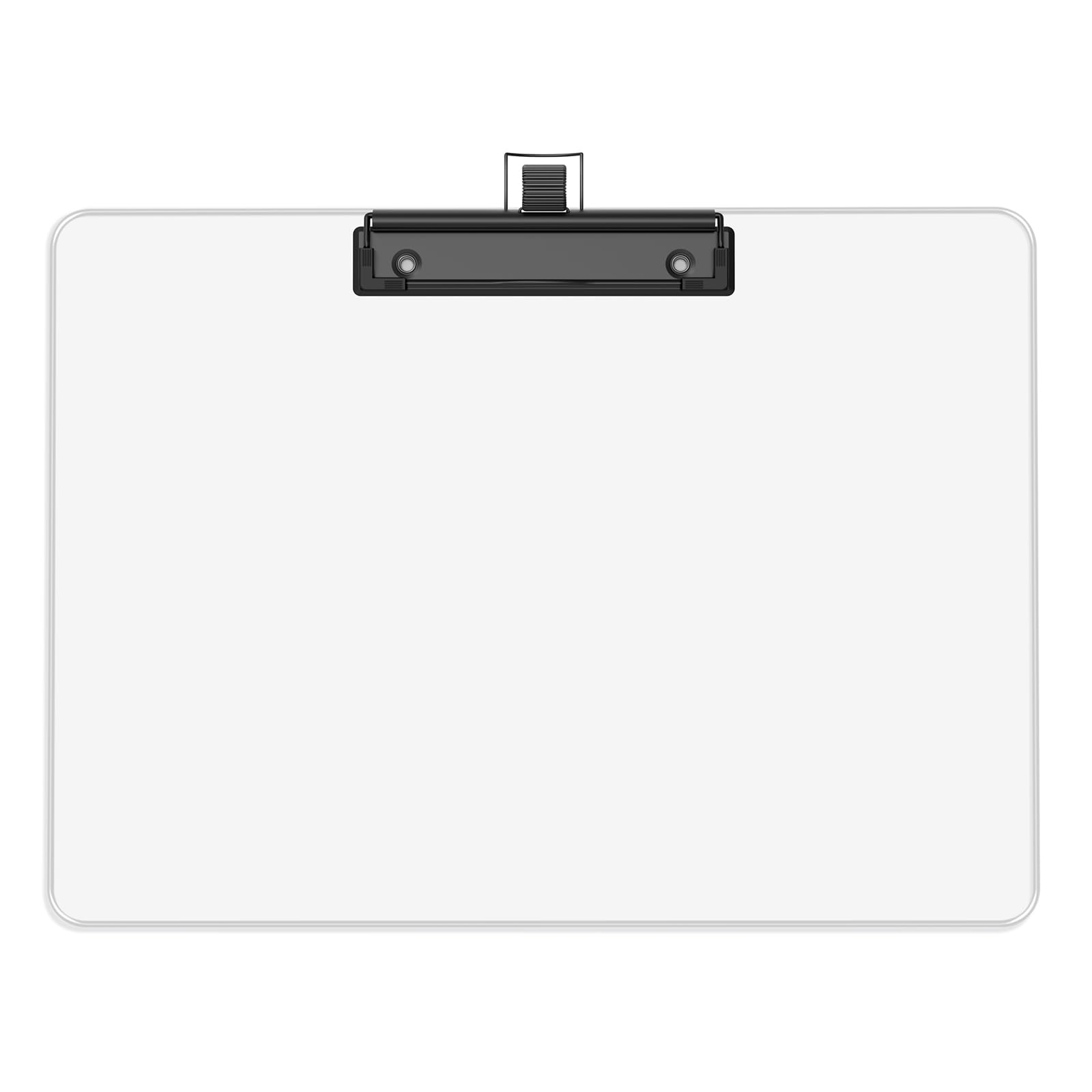 Photo 1 of Juvealoe Horizontal Clipboard with Pen Holder, Clear 8.5 x 11 Plastic Clip Boards for Classroom, Teacher, Size 9 x 12.5 in, Landscape Layout, School & Office Supply