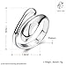18k Platinum-Plated Minimalist Waterdrop Open Ring Thumb Wrap Finger Band Adjustable Eternity Promise Engagement Wedding Statement Rings Simple Jewelry for Women