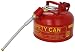 Eagle U2-26-SX5 Type II Metal Safety Can, Flammables, 11-1/4" Width x 9-1/2" Depth, 2 Gallon Capacity, 5/8" OD Pour Spout, Red