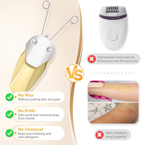 WAYCOM Facial Hair Remover Threading Hair Removal for Women Automatic Threader Machine Epilator for Fine Hairs on Face, Chin, Upper Lip, Arms Birthday Mother's Day Present