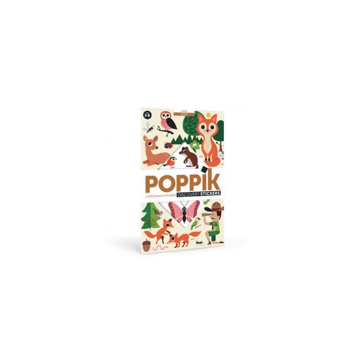 Poppik Discovery Sticker Kit Woodland - for Ages 3 and Above. Fun, Educational Poster Kit for Kids, Multicoloured, 39 x 27.5 inches