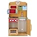 Teamson Kids Little Chef Florence Classic Interactive Wooden Play Kitchen with Accessories and Storage Space for Easy Clean Up, Wood Grain with Red and Yellow Accents