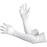Seeksmile Unisex Shiny Metallic Spandex Gloves Adult Long Halloween Christmas Costume Hand Glove