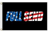 AUMIAU Full Send Flag 3x5Ft Nelk Nelkboys for The Boys Banner, Funny Flag UV Resistant Perfect for Tailgates Dorm Room College Football Fraternities Parties Large Sporting Events Black
