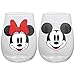Disney Mickey and Minnie Mouse Stemless Wine Glasses, Set of 2