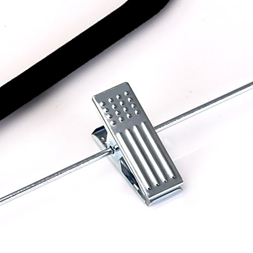 Zoyer Velvet Skirt Hangers (20 Pack, Black) with Metal Clips Notched