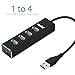 4Port USB Splitter Extension Hub, atolla CH401 4 Port USB 3.0 Hub Multi USB Port Extender Adapter Optional Powered by DC & Micro USB Port Aluminium Black