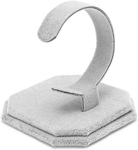 POFET 2pcs Velvet C Type Design Jewelry Bracelet Bangle Watch Display Rack Stand Holder New Gift - Grey