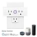 Mini Wi-Fi Smart Plug, 15A Wireless WiFi Smart Dual Outlet,2 in 1 Mini Socket Remote Control Works with Google Home,Alexa,Echo Dot (1)