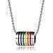 Unisex Stainless Steel Tag Rainbow Pendant Gay & Lesbian LGBT Necklace Pride Jewelry Gay Pride Accessories Pride Parade