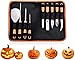 7Felicity Professional Halloween Pumpkin Carving Kit, Anti-Slip Rubber Handle, 9 Piece Stainless Steel Pumpkin Carving Tools Knife Set for Halloween DIY Decoration, with Storage Bag