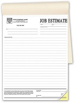 Amazon Com Duplicate Job Estimate Forms In Books Office Products