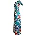 Women Romper Split Maxi Dress Floral Short Jumpsuit Overlay Summer Party Beach 2021 Green M