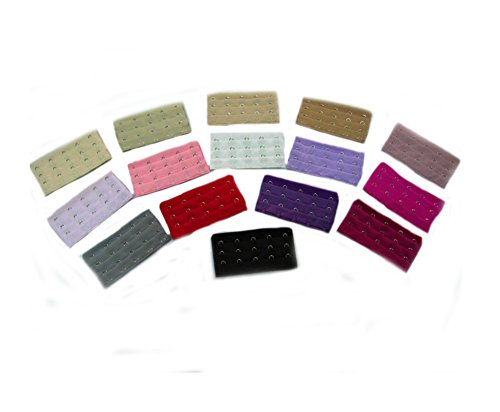 Ewandastore 10 Pcs Assorted Colors 5 Hooks 3 Rows Women Bra Extender Strap