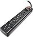 Weltron 6 Outlet Black Surge Protector Power Strip, Wall Mount, 750 Joules, Long 15 Foot Cord Cable
