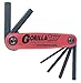 Bondhus 12595 GorillaGrip Set of 6 Hex Fold-up Keys, sizes 3-10mm