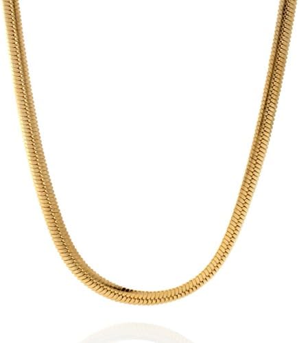 4mm thick 18K gold plated on solid sterling silver 925 Italian Herringbone chain necklace bracelet anklet with lobster claw clasp jewelry - 15, 20, 25, 30, 35, 40, 45, 50, 55, 60cm
