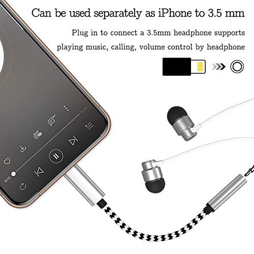 Aux Cord for iPhone 3.5mm 3-in-1 Aux Cord for iPhone Aux Cable for Car 3.5mm for iPhone 7/X/8/8 Plus/XS Max/XR/11/11 Pro to Car Stereo/Speaker/Headphone Adapter Support Newest iOS 11.3/13 Above