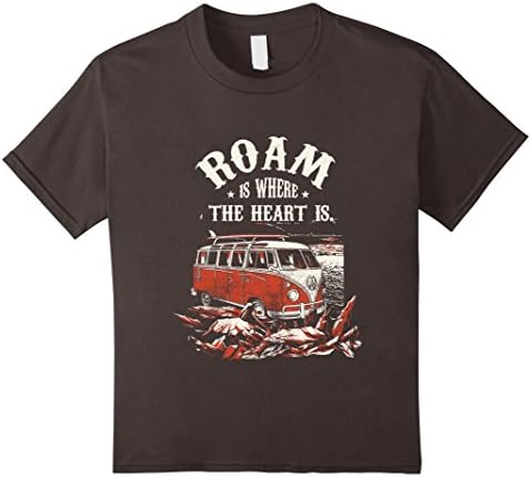 Kids roam is where the heart is camping shirt travel van camper 4 Asphalt