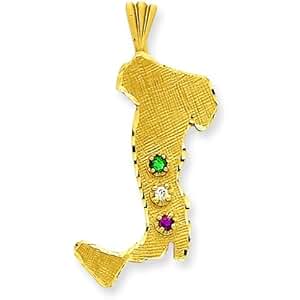 14K Yellow Gold Italy Charm Pendant Jewelry Boot