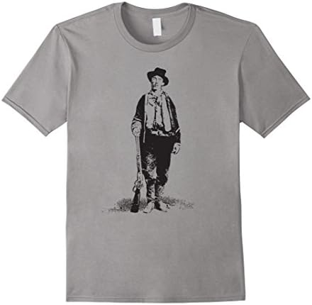 Mens Billy the Kid Gunslinger Vintage TShirt Historical Classic XL Slate