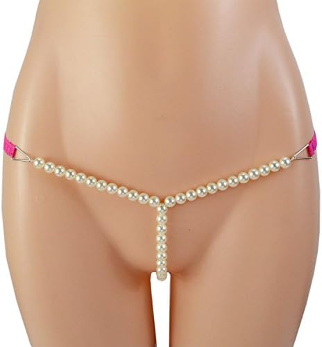 Cctiwee Women's Pearl Thongs Sexy G-strings Lace Underwears Panties Free Size