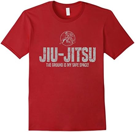 Mens Jiu Jitsu The Ground Is My Safe Space | Grappling T-Shirt Large Cranberry