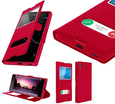 Mobile phone case cover for Sony Xperia XA1 PLUS Case Flip Cover for Maximun Protection, Colors RED