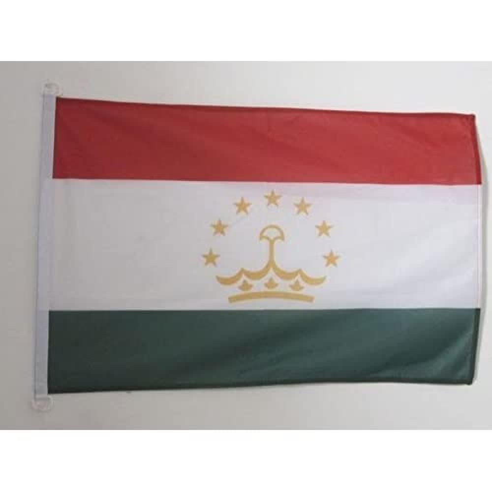 AZ FLAG - Tajikistan Flag - 2x3 Ft - For Outdoor - Tajik Banner Knitted Polyester with Two Plastic Rings - Fade Resistant - Vivid Colors - 2' x 3' Feet - 90x60 Cm