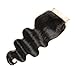 Colorful Queen Brazilian Hair Body Wave 4x4 Free Part Lace Closure with Baby Hair Natural Black Color Brazilian Virgin Human Hair Closures No Bleached Knots (14 inch)