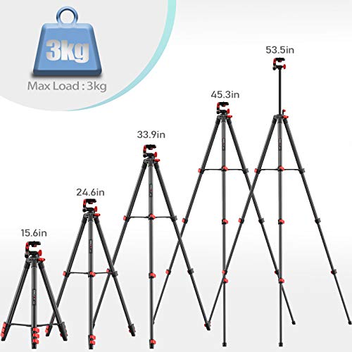 KINGJOY Phone Tripod Camera Stand with Remote Mini Lightweight Universal DSLR Tripod 360° Panorama 55\