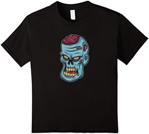 Kids Scary Zombie Head T-Shirt for Halloween 6 Black