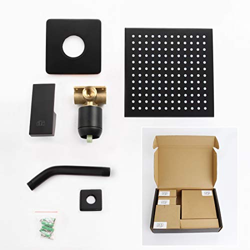 POP SANITARYWARE Matte Black Shower Faucet Set, Bathroom Rainfall