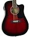 Jameson Guitars Full Size Thinline Acoustic Electric Guitar with Free Gig Bag Case & Picks Red Right Handed