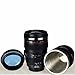 24-105mm Leakage-proof Canaim Camera Zoom Lens Cup Travel Coffee Mug Outdoor SLR Camera Unique Water Glass Thermos with Drinking Lid Quality Stainless Steel Interior (Black)