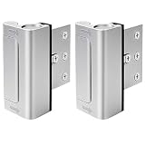 Home Security Door Lock, Upgrade Easy Open Childproof Door Reinforcement Lock with 3" Stop Withstand 800 lbs for Inward Swinging Door, Add Extra Lock to Defend Your Home Safe (Silver)