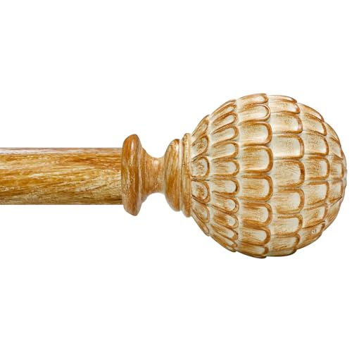 Ycolnaefllr Wood Pinecone Curtain Rod Farmhouse