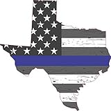 5in x 5in Rustic Texas Blue Lives Matter Sticker Truck Car Bumper Stickers
