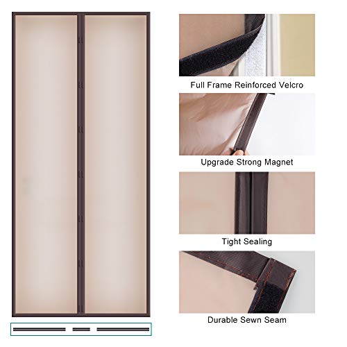 Magnetic Thermal Insulated Door Curtain for Air Conditioner Room/Kitchen Enjoy Your Cool Summer, Keeping Out Draft and Cold Air Screen Door Auto Closer Fits Doors Up to 46" x 82" MAX - Thumbnail 3