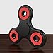 Fidget Spinner by Salient Spinners – 2 minute spin! – Prime Shipping! Black Spinner w/ Red Ceramic Bearing – Quieter & Longer Lasting than Other Hand Toy Tri Figit Spinners, ADHD Stress Reducer Figets