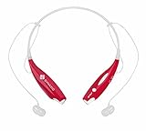 Wireless Bluetooth Headset - With Microphone and Voice Guidance (Red)