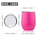 DOKIO 12 oz Pink Sippy Wine Glass Bridesmaid Cup Tumbler Mug Stemless Stainless Steel Double Wall Vacuum Insulated With Crystal Clear Lid For Ice Hot Drink Coffee Champagne Cocktails