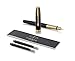 PARKER Sonnet Fountain Pen, Black Lacquer with Gold Trim, Solid 18k Gold Medium Nib