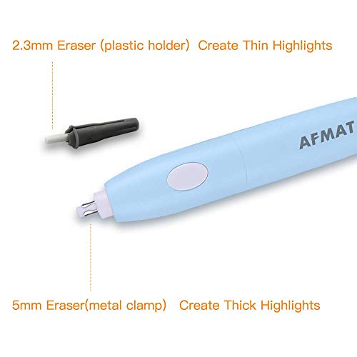 Electric Erasers, Electric Eraser with 140 Refills, Battery Operated Eraser, Electric Eraser Kit for Artists, Art Pencils, Drawing, Painting, Sketching, Drafting, Arts and Crafts-Blue