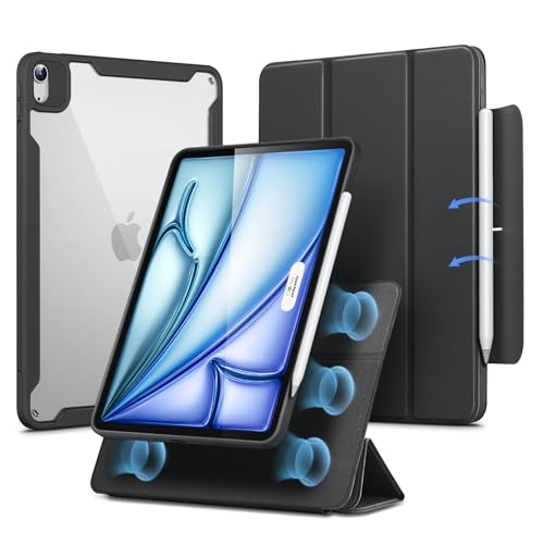 ESR for iPad Air 11 Inch Case M3/M2 (2025/2024), iPad Air 5th/4th Gen Case (2022/2020) 10.9 Inch with Pencil Holder, Removable Magnetic Cover, Vertical Stand, Rebound 360 Series, Black
