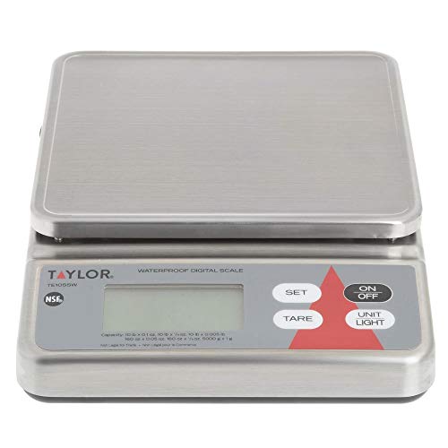 Taylor 50 Lb Stainless Steel Portion Control Scale - Analog Mechanical Kitchen Scale With Removable Platform