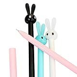 4 Pcs Cute Jelly Rabbit Ear Gel Pens 0.38mm(Commutative Pen Core) Creative Gifts Office School Supplies (Cute)
