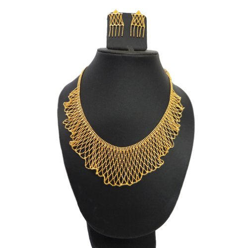Indian Bridal Wear Gold Plated Necklace Earring Set Party Traditional Saree Jewelry