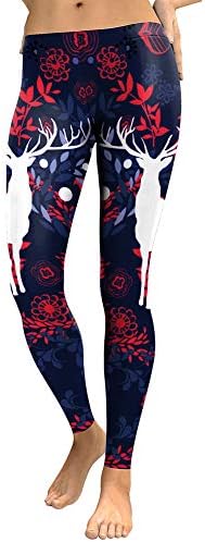Bodhi2000 Christmas Reindeer Leggings, Women's Yoga Gym Fitness Running Stretchable Pants