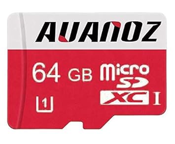 Auanoz Micro SD Karte 64 GB, Micro SDXC Klasse 10 UHS-I High Speed Speicherkarte für Telefon, Tablet und PC - mit Adapter (Ro